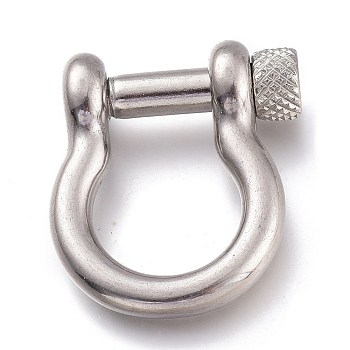 Tarnish Resistant 304 Stainless Steel D-Ring Anchor Shackle Clasps, Stainless Steel Color, 34.1x26.8x9.5mm