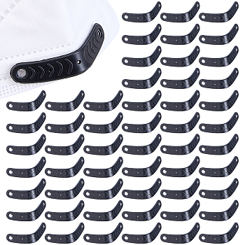 Plastic Mask Findings, Oval, Black, 71x11.5x3mm, Hole: 3.5mm