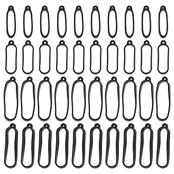 40Pcs 4 Style Anti-Lost Silicone Rings Holder, Anti-Lost Silicone Pendants, Loops Band Carring Holder for Pen Device Office, Black, 46~65x13~17x6~8mm, Hole: 2mm, 10Pcs/style