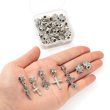 Europäische Perlen aus Legierungs-Strasssteinen zum Thema Ostern und europäische baumelnde Charms aus Legierung im tibetischen Stil(X1-DIY-LS0001-96)-4