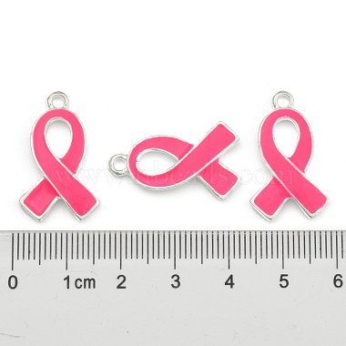 October Breast Cancer Pink Awareness Ribbon Alloy Enamel Pendants(ENAM-E262-S)-3