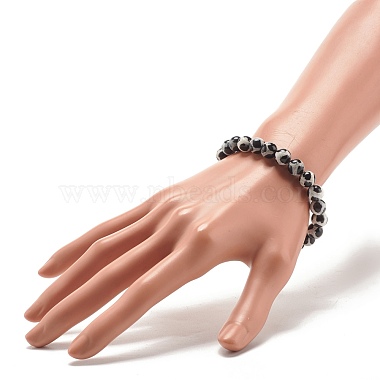 Natural Dzi Agate Stretch Bracelet(BJEW-JB07691)-3