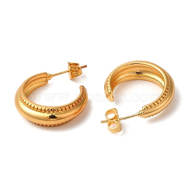 Rack Plating Brass Round Stud Earrings(EJEW-R151-02G)-2