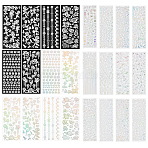 PET Scrapbooking Stickers Sets, for Planner Journals, DIY Arts and Crafts Calendars Album, Mixed Color, 150~168x50~70x0.1~0.2mm, 24pcs(DIY-CP0011-65)