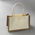Rectangle Linen Gift Tote Bags, Portable Reusable Shopping Bags with Handles for Women Girls, Cornsilk, 150x230x120mm(ABAG-WH0032-108)