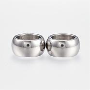304 Stainless Steel Beads, Large Hole Beads, Rondelle, Stainless Steel Color, 16x8mm, Hole: 11mm(STAS-P127-01P)