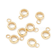 201 Stainless Steel Tube Bails, Loop Bails, Ring Bail Beads, Real 18K Gold Plated, 9x6x2mm, Hole: 1.8mm(STAS-M294-02G-01)
