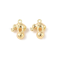 Brass Charms, Elephant, Real 18K Gold Plated, 12x9x4mm, Hole: 1.2mm(KK-Q816-28G)