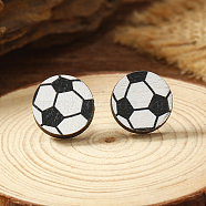 Wooden Stud Earrings, Football(PI5044-7)