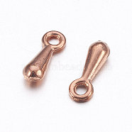 Alloy Charms, Chain Extender Drop, Long-Lasting Plated, Teardrop, Rose Gold, 7x2.5x2mm, Hole: 1mm(PALLOY-K148-02RG-A)