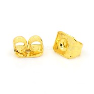 Iron Ear Nuts, Butterfly Earring Backs for Post Earrings, Nickel Free, Golden, about 6mm long, 3.5mm wide, 2.5mm high, hole: 0.7~1.0mm(E034Y-NFG)