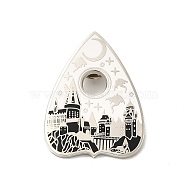 Alloy Enamel Pins for Backpack Clothes, Heart with Castle Pattern, White, 39x29.5x1.8mm, Pin: 1mm(JEWB-G020-10P)