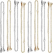 201 Stainless Steel Bracelet Making, with Cable Chain and Lobster Claw Clasps, Golden & Stainless Steel Color, 5 inch~5-1/4 inch(12.7~13.4cm), 1.5mm, Hole: 1.5mm, 2colors, 5pcs/color, 10pcs/box(STAS-UN0001-29)