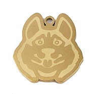 304 Stainless Steel Pendants, Sled Dog Charm, Golden, 22x20.5x1.5mm, Hole: 1mm(STAS-C095-41G)