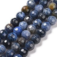 Natural Dumortierite Beads Strands, Faceted(128 Facets), Round, 6mm, Hole: 1mm, about 59pcs/strand, 14.76''(37.5cm)(G-E571-06A)