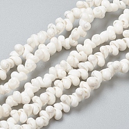 Natural Spiral Shell Beads Strands, Dyed, White, 5~6x4~5x3~3.5mm, Hole: 0.8~1mm, about 381~443pcs/strand, 35.83 inch~36.81  inch(91~93.5cm)(X-BSHE-I011-11C)