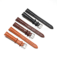 Leather Watch Bands, with 304 Stainless Steel Clasps, Mixed Color, 80~115x14x2.5~4mm(WACH-F017-11)