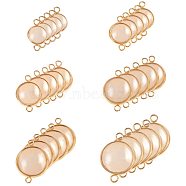 DIY Jewelry Making, 304 Stainless Steel Cabochon Connector Links Settings and Clear Glass Cabochons, Flat Round, Golden, 7.4x7.3x2.5cm, 30pcs/box(DIY-PH0024-13)
