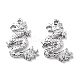 Anti-Tarnish 304 Stainless Steel Pendants, Dragon Charm, Stainless Steel Color, 21.5x16.5x2.5mm, Hole: 1.8mm(STAS-R130-27P)