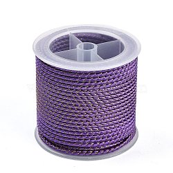 11M Polyester Braided Cord with Cotton Core, Dark Violet, 2.5mm, about 10.0465 Yards(11m)/Roll(OCOR-Z006-01-02)