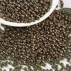 MIYUKI Round Rocailles Beads, Japanese Seed Beads, (RR307) Dark Topaz Gold Luster, 8/0, 3mm, Hole: 1mm, about 422~455pcs/bottle, 10g/bottle(SEED-JP0009-RR0307)