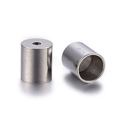 304 Stainless Steel Cord Ends, End Caps, Column, Stainless Steel Color, 8x7mm, Hole: 1.5mm, Inner Diameter: 6mm(X-STAS-H467-09P-6mm)