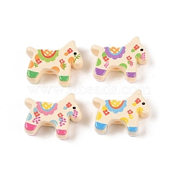 Acrylic Beads, Opaque, Horse, Colorful, 18.5x22.5x7mm, Hole: 2.5mm(X-OACR-Z020-06)