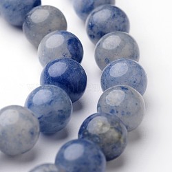 Round Natural Dyed & Heated Blue Aventurine Bead Strands, 8mm, hole: 1mm, about 47~48pcs/strand, 15 inch(G-J346-23-8mm)