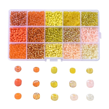 Glass Seed Beads, Silver Lined & Transparent & Trans. Colours Lustered & Trans. Colors Rainbow & Frosted Colors & Opaque Colours Seed & Baking Paint & Ceylon, Round, Mixed Color, 6/0, 4mm, Hole: 1.5mm, 180g/box