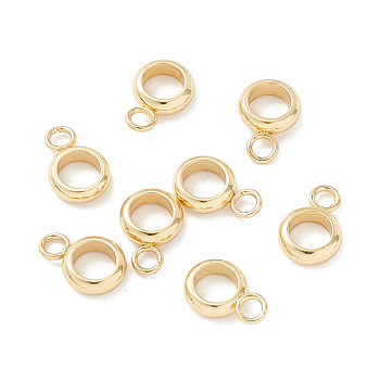 201 Stainless Steel Tube Bails, Loop Bails, Ring Bail Beads, Real 18K Gold Plated, 9x6x2mm, Hole: 1.8mm