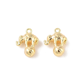 Brass Charms, Elephant, Real 18K Gold Plated, 12x9x4mm, Hole: 1.2mm