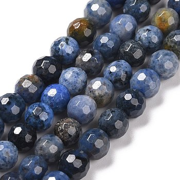 Natural Dumortierite Beads Strands, Faceted(128 Facets), Round, 6mm, Hole: 1mm, about 59pcs/strand, 14.76''(37.5cm)