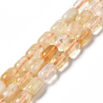 Natural Citrine Beads Strands, Column, 9x6mm, Hole: 1~1.2mm, about 20~21pcs/strand, 7.09~7.48 inch(18~19cm)