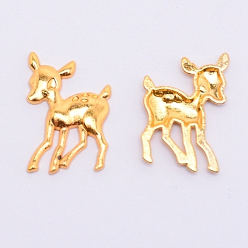 Alloy Cabochons, UV Resin Filling Materilal, Cadmium Free & Lead Free, Sika Deer, Golden, 20x14x1.5mm