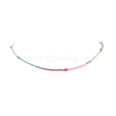 Glass & Brass Beaded Necklaces(NJEW-JN04155)-4