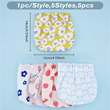 5pcs 5 style Flower/Peach Pattern Cloth Women's Mini Cosmetics Storage Bags(ABAG-HY0001-11)-2