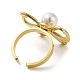 anillos de perlas de concha de acero inoxidable(RJEW-R144-01G)-2