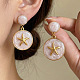 304 Stainless Steel Enamel Dangle Stud Earrings(WG27FC8-05)-1