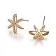 Brass Micro Pave Cubic Zirconia Ear Stud Components(EJEW-O089-01G)-1