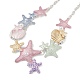 Summer Beach Alloy Colorful Enamel Starfish & Shell Bib Necklaces(NJEW-B113-06)-2