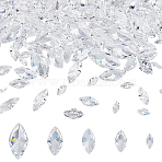 150Pcs Cubic Zirconia Pointed Back Cabochons, Grade A, Faceted, Horse Eye, Clear, 4~10x2~5x1.4~3mm(ZIRC-HY0001-15)