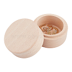 Round Wooden Storage Boxes Ring Box, for DIY Craft Jewelry Trinket Box Container Gift Case, BurlyWood, 5.25x4.05cm(CON-WH0079-88)
