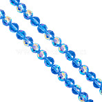 2 Strands Transparent Electroplate Glass Beads Strands, Faceted, AB Color Plated, Round, Cornflower Blue, 10mm, about 70pcs/strand, 25.20 inch(64cm)(EGLA-TA0001-74)