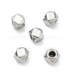 304 Stainless Steel Beads, Polygon, Faceted, Stainless Steel Color, 4x4x4.8mm, Hole: 1.6mm(STAS-D204-28P)