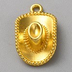 Alloy Pendants, Cowboy Hat Charms, Golden, 22x13x6mm, Hole: 1.8mm(FIND-WH0126-627G)
