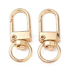 Alloy Swivel Clasps, Rack Plating, Long-Lasting Plated, Light Gold, 33x13x5.5mm, Hole: 6x9.5mm(FIND-H056-02KCG)