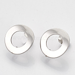 Non-Tarnish 304 Stainless Steel Stud Earring Findings, with Loop, Curved, Ring, Stainless Steel Color, 18mm, Hole: 3mm, Pin: 0.8mm(X-STAS-Q231-07A)