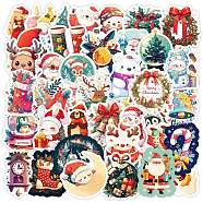 50Pcs Christmas Theme Cartoon Paper Stickers, Self-Adhesive Decals, for Water Bottles Laptop Phone Skateboard Decoration, Mixed Color, 26~66x33~52x0.3mm(DIY-P085-07)