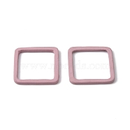 Spray Painted Alloy Linking Rings, Square, Old Rose, 18x18x1.5mm, Inner Diameter: 14x14mm(FIND-WH0050-61D)