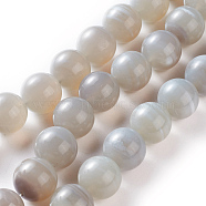 Natural Grey Agate Beads Strands, Round, 16mm diameter, hole: 1mm, about 25pcs/strand, 15.9 inch(40.5cm).(G-O181-11)